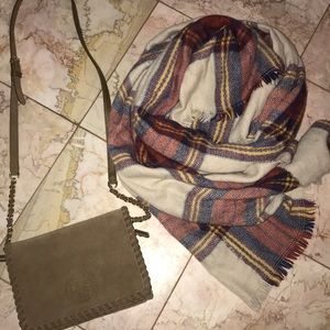 Super soft plaid blanket scarf